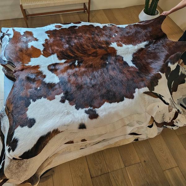 Tricolor Cowhide Rug Size 7'0" L x 6'6" W 8077