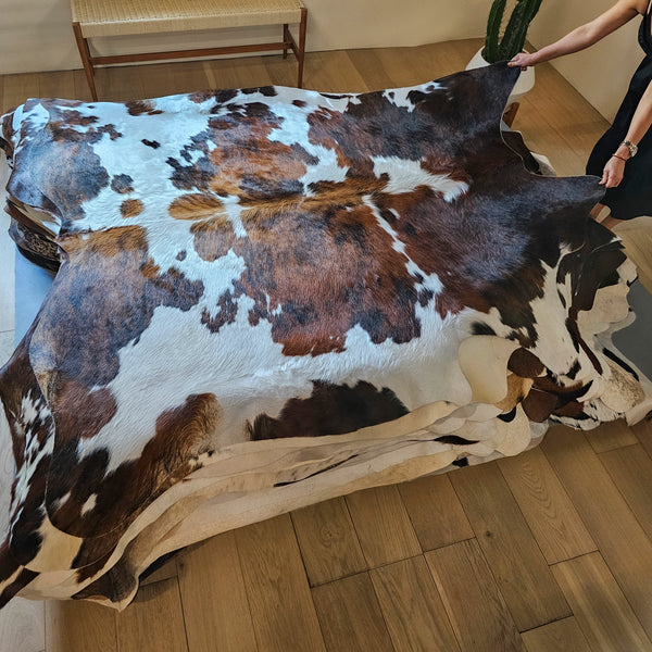 Tricolor Cowhide Rug Size 6'10" L x 6'7" W 8088