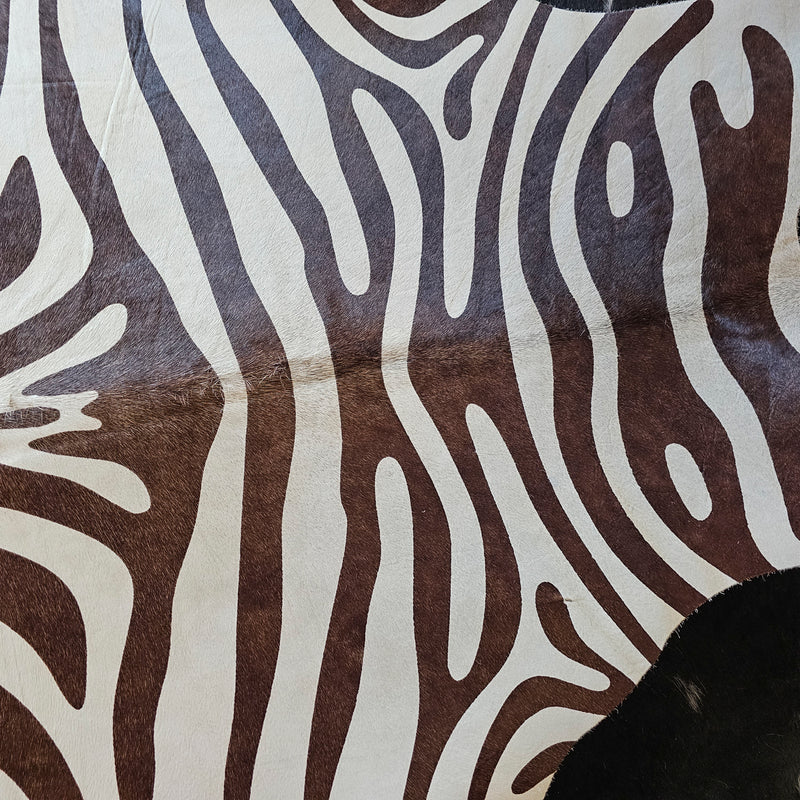 Zebra Cowhide Rug Size 6'0" L x 4'2" W 8093