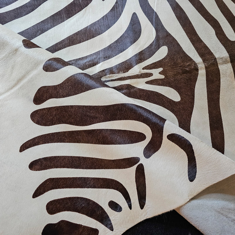 Zebra Cowhide Rug Size 6'0" L x 4'2" W 8093