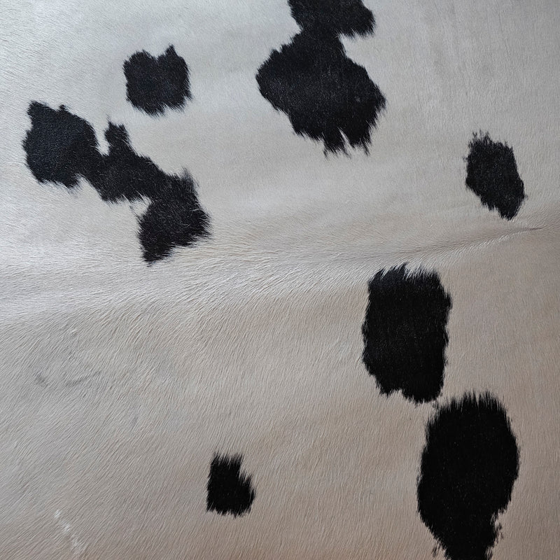 Black and White Cowhide Rug Size 7'9" L x 6'2" W 8096