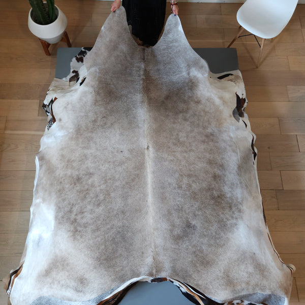 Brazilian Grey Palomino Cowhide Rug Size 8'1" L x 7'0" W 8191