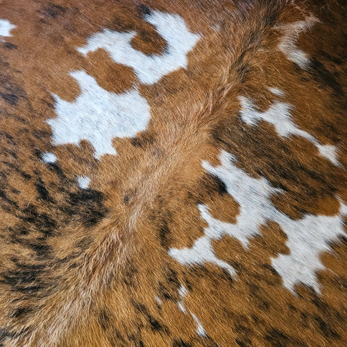 Tricolor Cowhide Rug Size 7'2" L x 6'8" W 8407