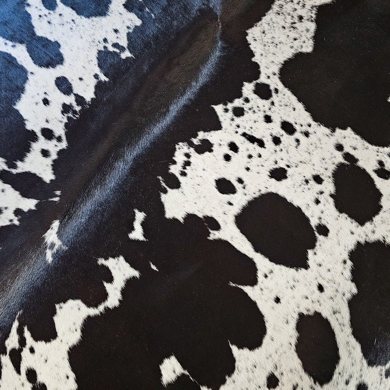 Black Salt and Pepper Cowhide Rug Size 6'10" L x 6'10" W 8448