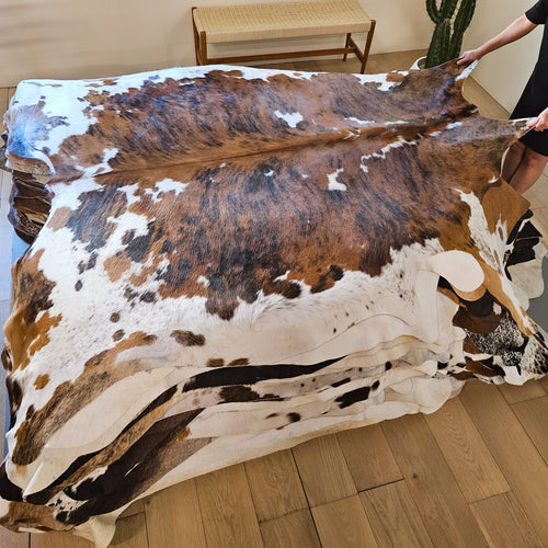 Tricolor Cowhide Rug Size 7'0" L x 7'1" W 8499