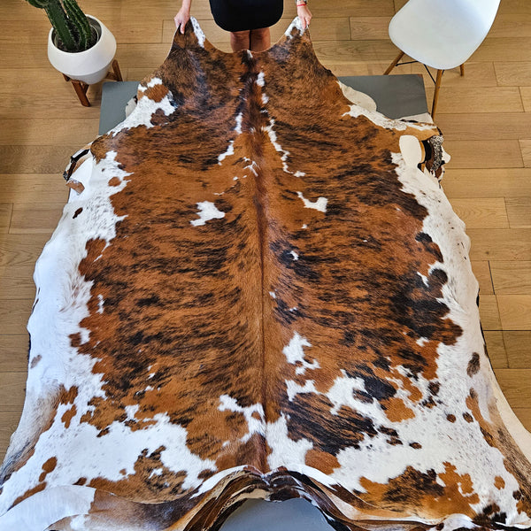 Tricolor Cowhide Rug Size 7'0" L x 7'1" W 8499