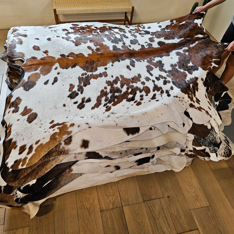 Tricolor Cowhide Rug Size 7'5" L x 6'7" W 8612