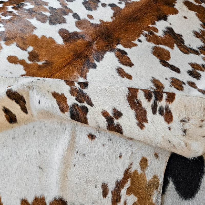 Tricolor Cowhide Rug Size 7'5" L x 6'7" W 8612