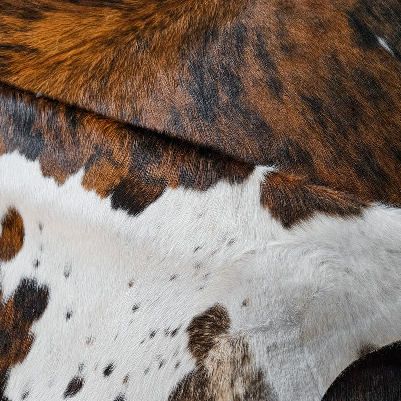 Tricolor Cowhide Rug Size 6'7" L x 6'5" W 8616