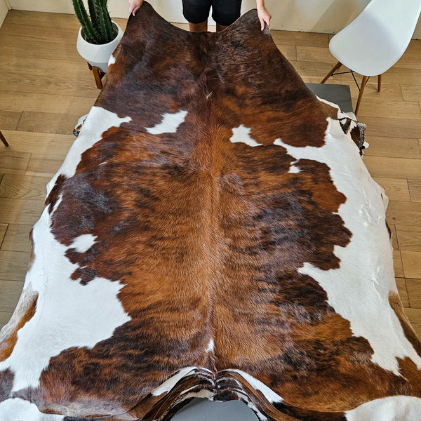 Tricolor Cowhide Rug Size 7'8" L x 7'5" W 8620