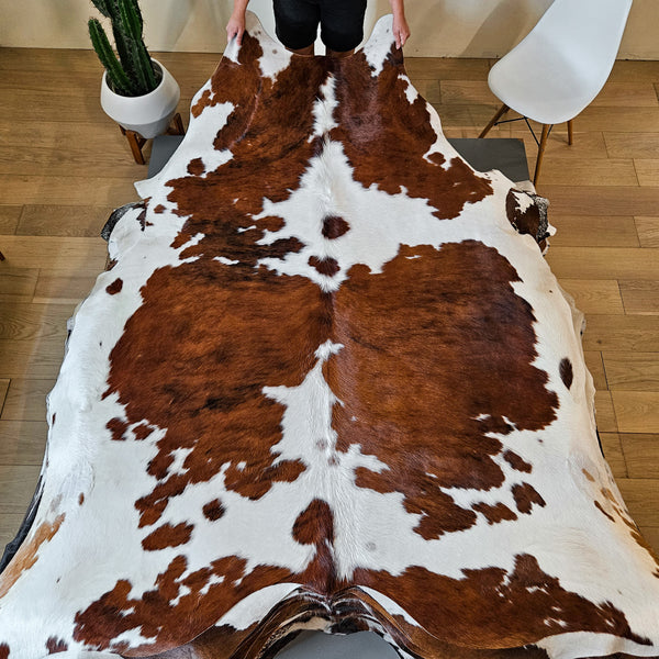 Tricolor Cowhide Rug Size 7'10" L x 7'1" W 8628