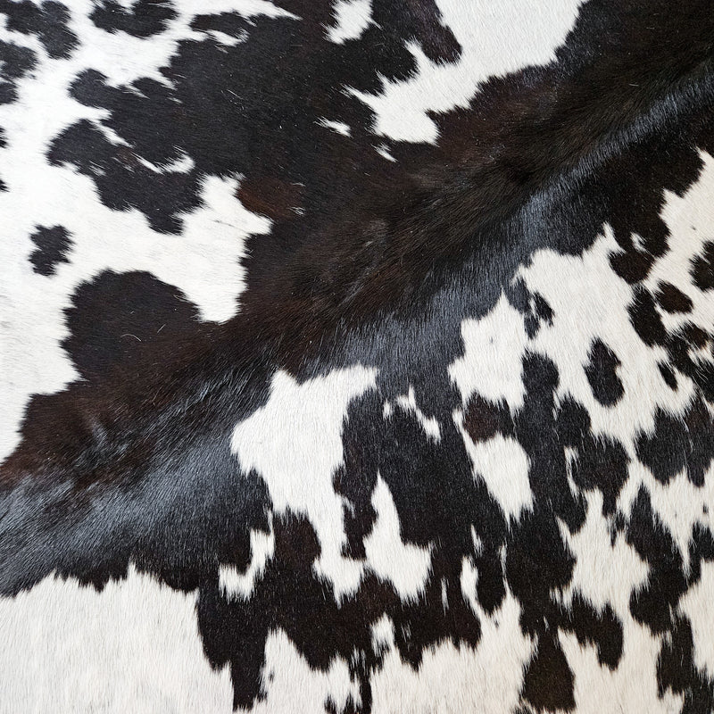 Black and White Cowhide Rug Size 8'3" L x 7'11" W 8639