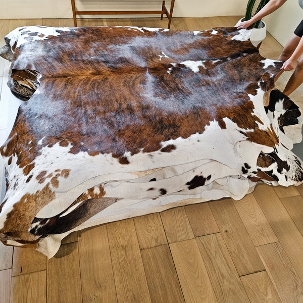 Tricolor Cowhide Rug Size 8'1" L x 7' W 8668