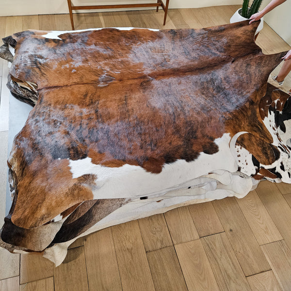 Brindle Cowhide Rug Size 7'6" L x 7' W 8690