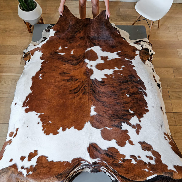 Tricolor Cowhide Rug Size 7'5" L x 7' W 8691