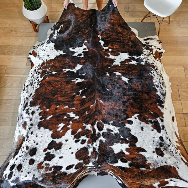 Tricolor Cowhide Rug Size 7'8" L x 5'9" W 8695