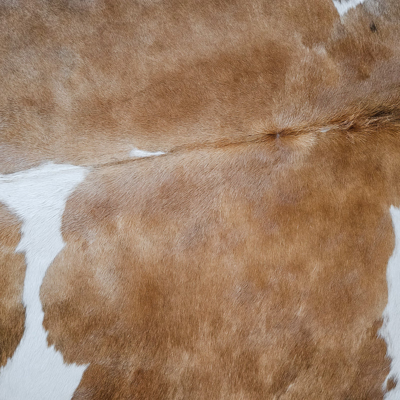 Brown and White Cowhide Rug Size 6'7" L x 6'6" W 8699