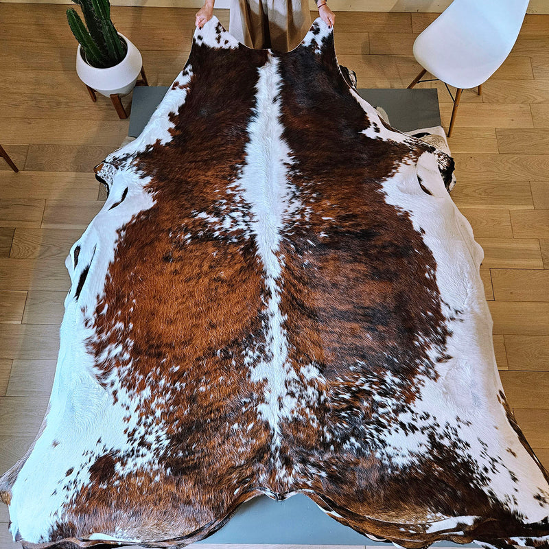 Tricolor Cowhide Rug Size 7'7" L x 6'6" W 7719