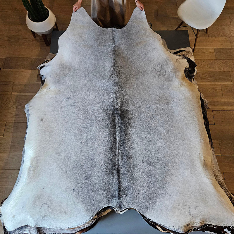 Grey Cowhide Rug Size 7'2" L x 6'8" W 7745