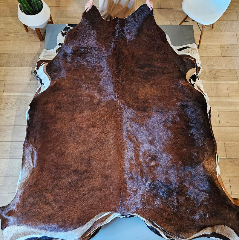 Brazilian Brindle Cowhide Rug Size 7'4" L x 7'9" W 7786