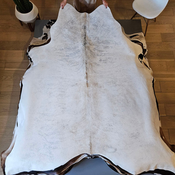 Brazilian Light Brindle Cowhide Rug Size 7'6" L x 6'7" W 7788