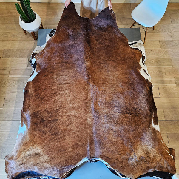 Brazilian Brindle Cowhide Rug Size 8'2" L x 7'3" W 7791