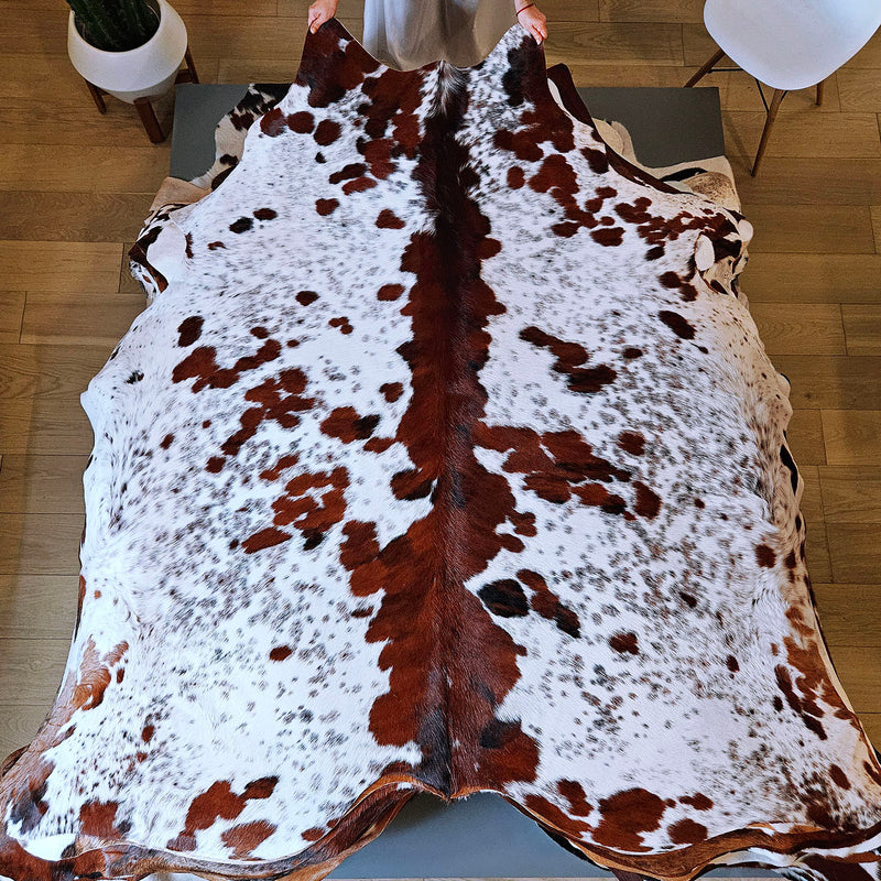 Tricolor Cowhide Rug Size 7'1" L x 7' W 7803