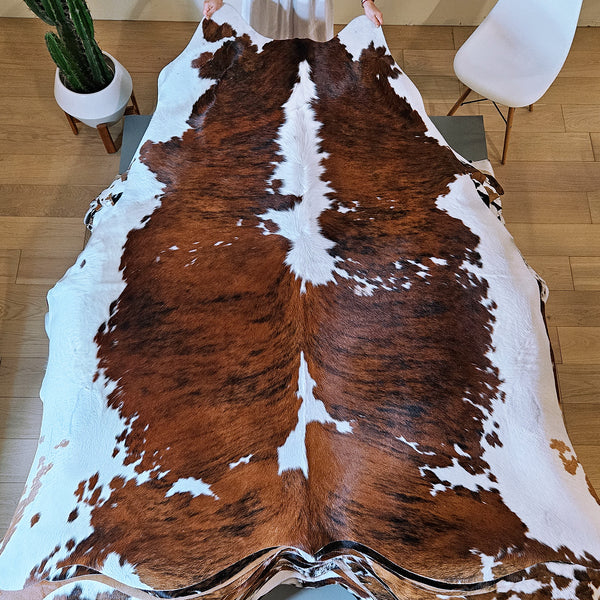 Tricolor Cowhide Rug Size 7'5" L x 7'1" W 7907