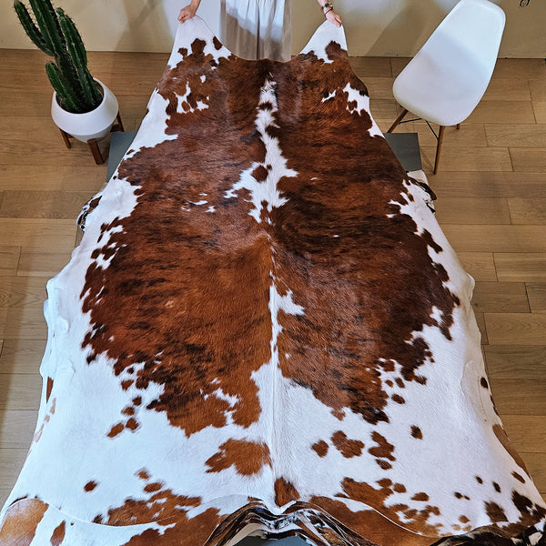 Tricolor Cowhide Rug Size 8'1" L x 7'2" W 7914