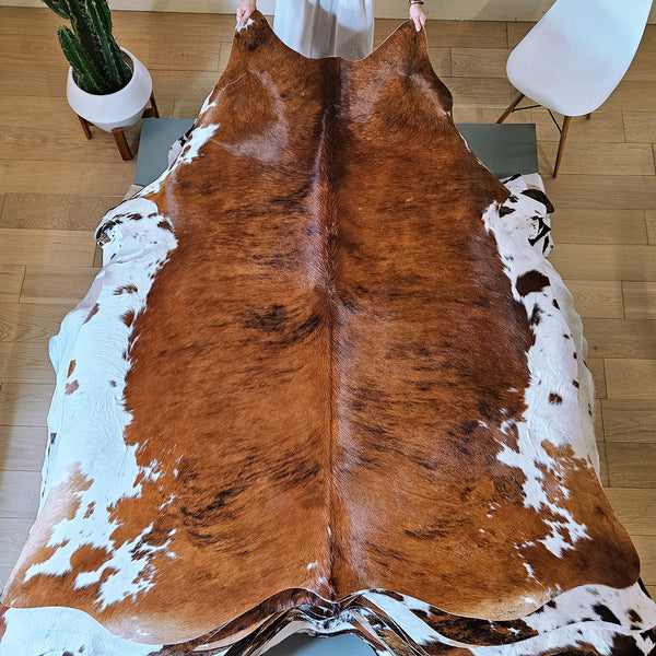 Tricolor Cowhide Rug Size 7' L x 6'9" W 7925