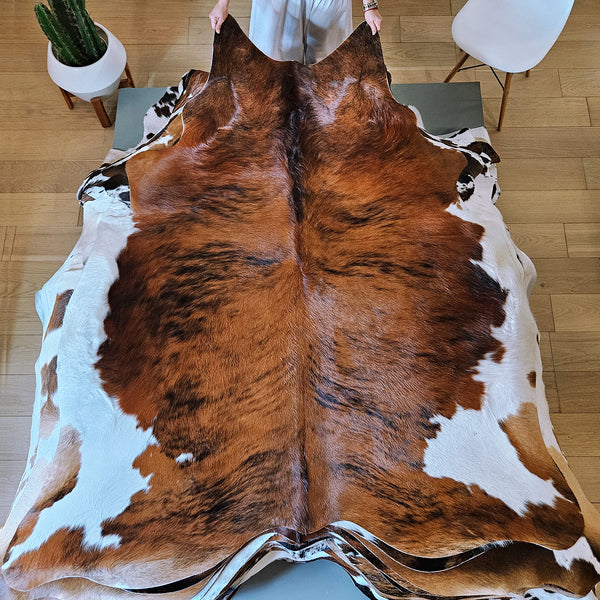 Tricolor Cowhide Rug Size 6'11" L x 6'5" W 7943