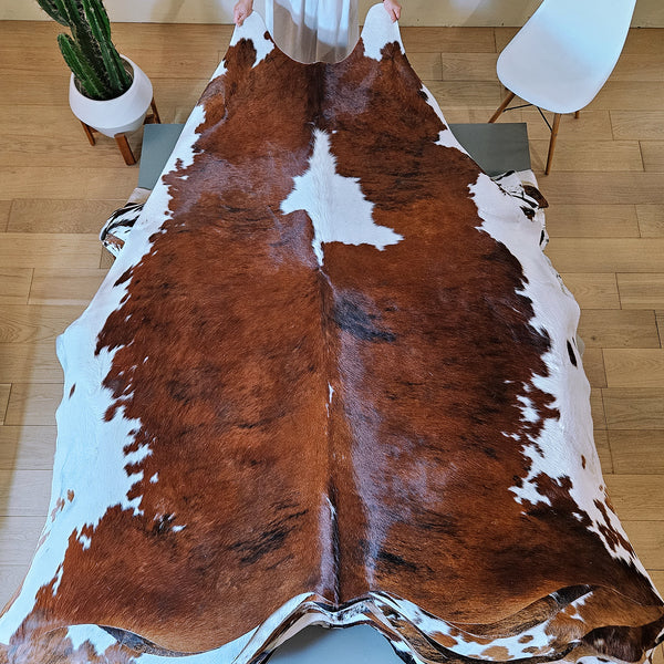 Tricolor Cowhide Rug Size 8'2" L x 7'2" W 7947