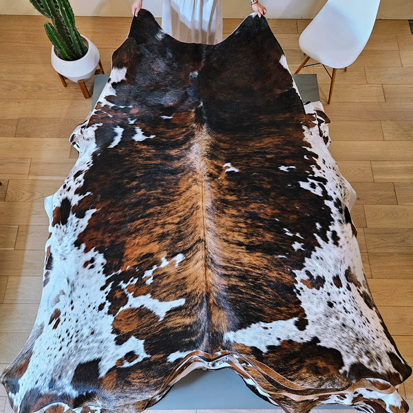 Tricolor Cowhide Rug Size 8'4" L x 7'7" W 7952