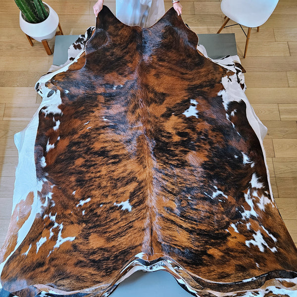 Tricolor Cowhide Rug Size 6'11" L x 6'7" W 7954