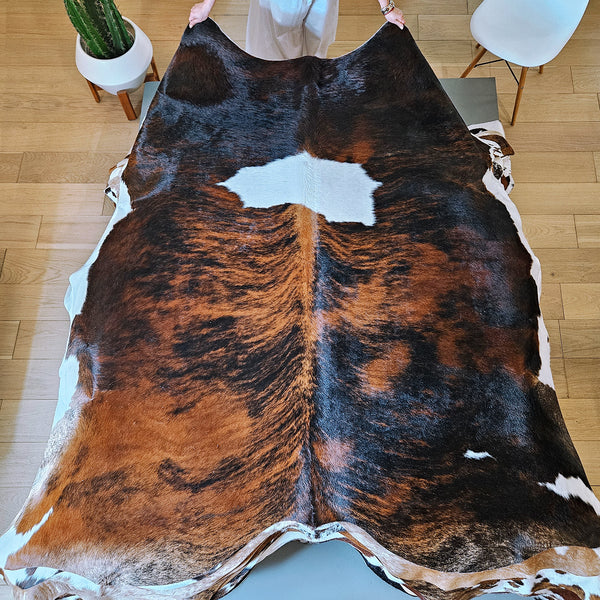 Tricolor Cowhide Rug Size 7'5" L x 7'5" W 7966