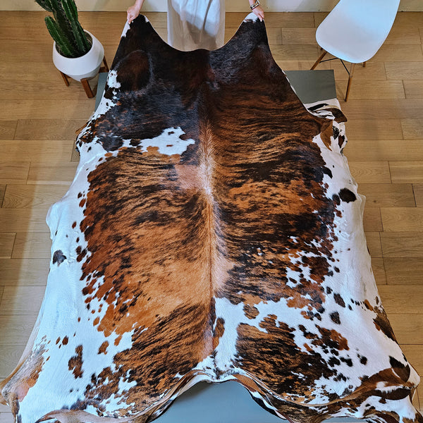 Tricolor Cowhide Rug Size 7'11" L x 7'2" W 7972