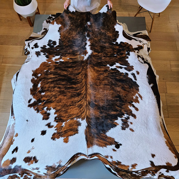 Tricolor Cowhide Rug Size 6'11" L x 6'2" W 7978