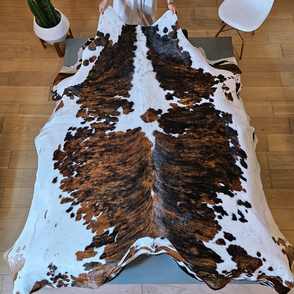 Tricolor Cowhide Rug Size 7'7" L x 7' W 7983