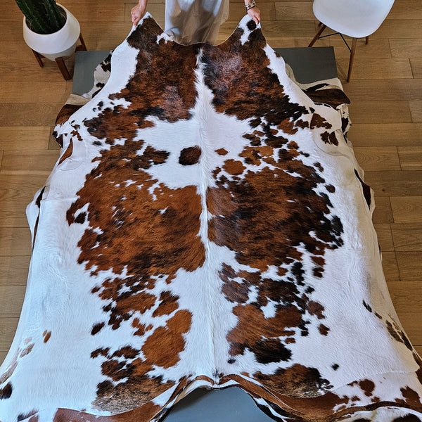 Tricolor Cowhide Rug Size 8'1" L x 7'5" W 7984