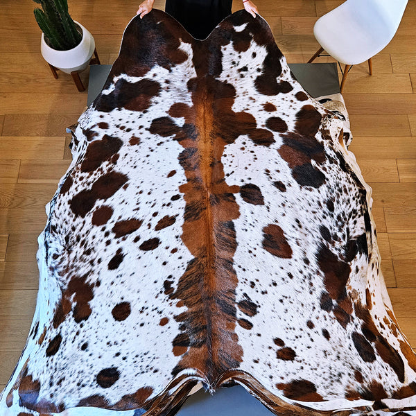 Tricolor Cowhide Rug Size 7'3" L x 6'0" W 8002