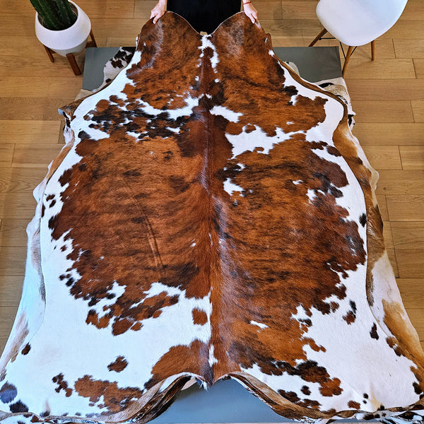 Tricolor Cowhide Rug Size 6'10" L x 6'4" W 8016