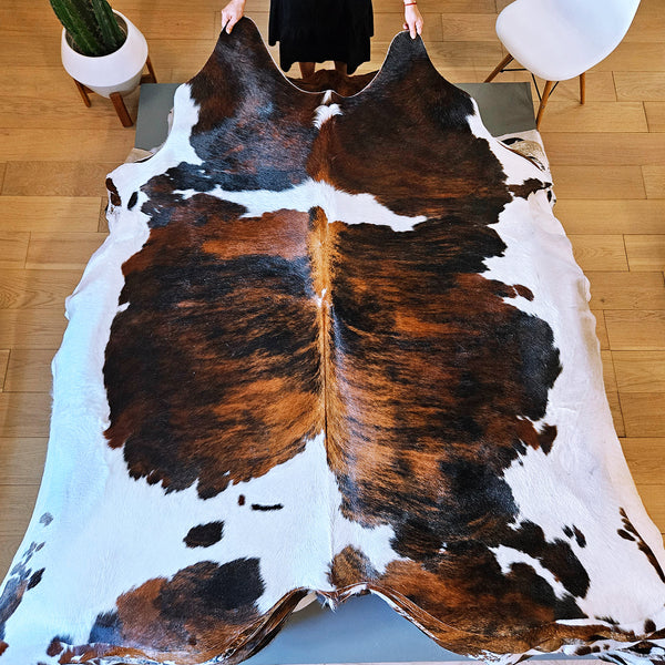 Tricolor Cowhide Rug Size 6'10" L x 6'4" W 8018