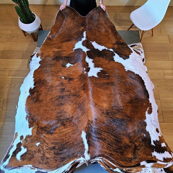 Tricolor Cowhide Rug Size 7'4" L x 6'3" W 8031