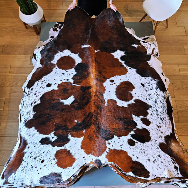 Tricolor Cowhide Rug Size 7'1" L x 6'4" W 8037