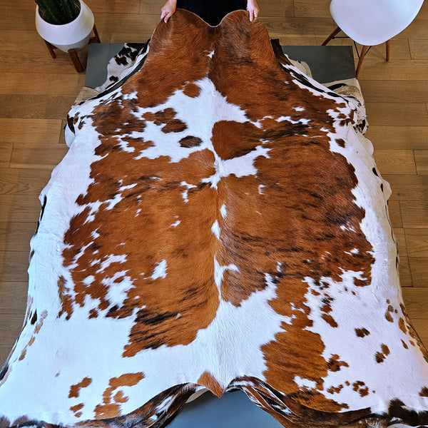 Tricolor Cowhide Rug Size 6'10" L x 6'4" W 8038