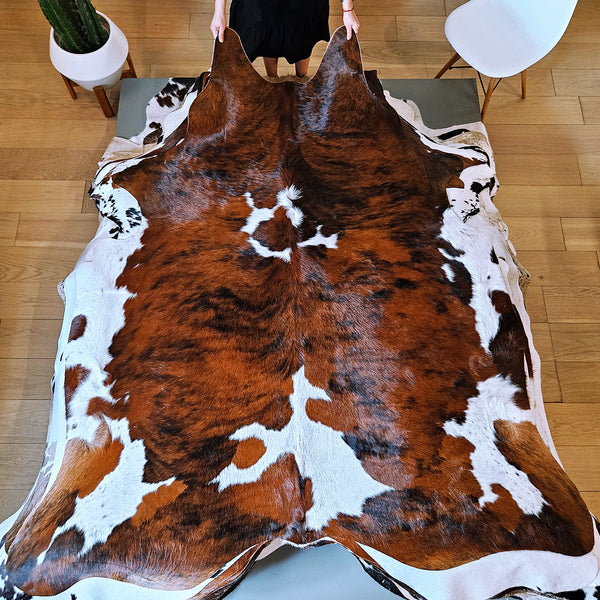 Tricolor Cowhide Rug Size 6'11" L x 6'5" W 8066