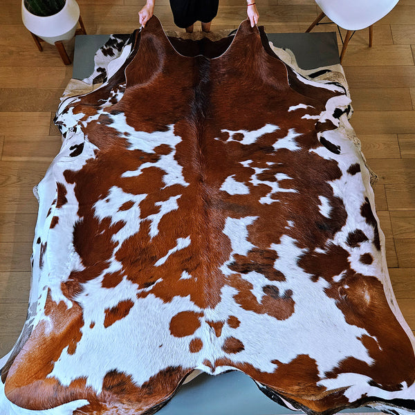 Tricolor Cowhide Rug Size 6'6" L x 6'3" W 8068