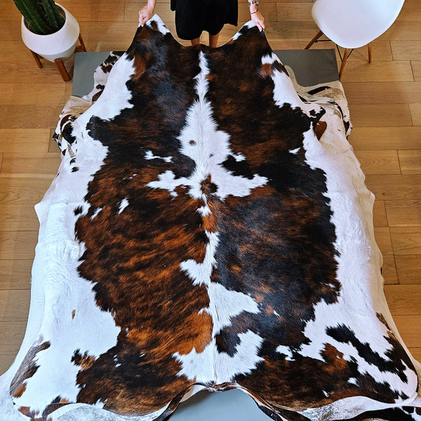 Tricolor Cowhide Rug Size 7'0" L x 6'4" W 8078