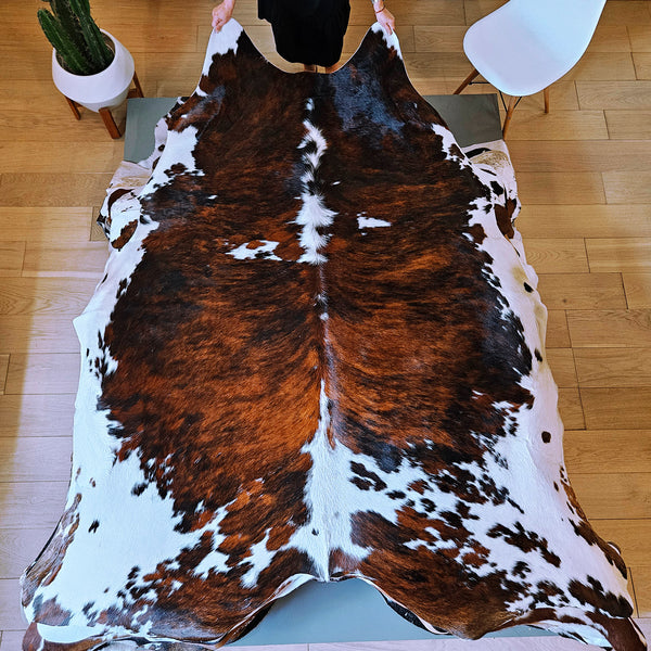 Tricolor Cowhide Rug Size 8'0" L x 7'2" W 8089