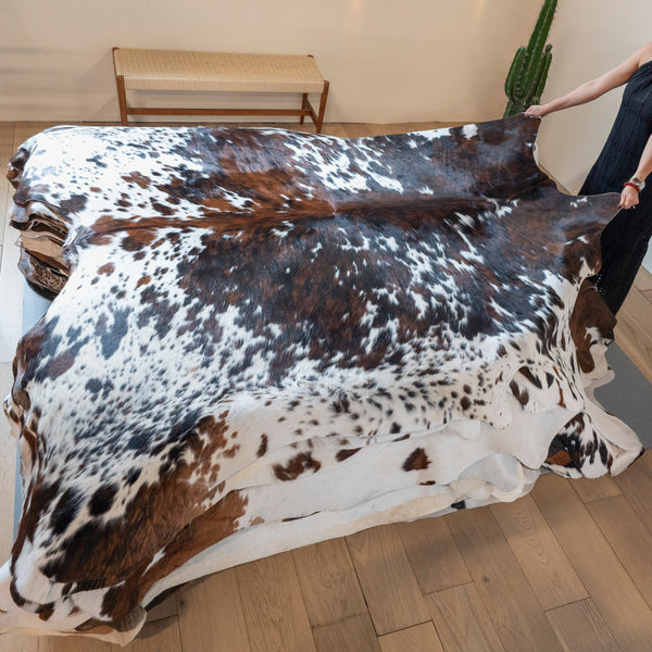 Tricolor Cowhide Rug Size 7'11" L x 7'5" W 8109